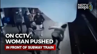 On CCTV, Woman Pushed In Front Of Subway Train