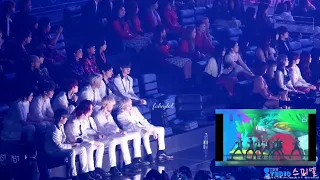 181106 WANNA ONE, TWICE, MOMOLAND, CELEB FIVE'S REACTION TO BTS 'IDOL' @ MGA 2018