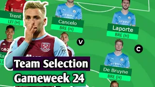 FPL Gameweek 24 Team Selection