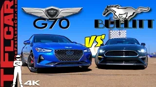 Can a New Korean Hot Sedan Take on American Muscle? Genesis G70 vs Mustang Bullitt Mashup Review