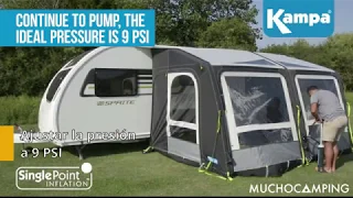 Montaje avance caravana hinchable Kampa Rally Air