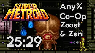 Super Metroid - Multitroid Co-Op Any% - Zoasty+Zeni - 25:29 (World Record)