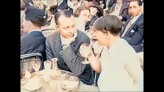 Paris 1920s in color 60fps. added sound.