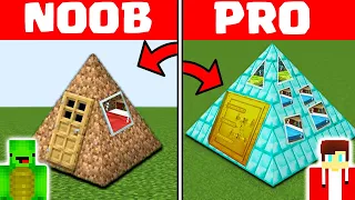 Minecraft NOOB vs PRO: TRIANGLE PYRAMID BASE HOUSE by Mikey and JJ (Maizen Parody)