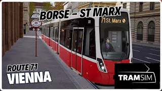 TramSim Vienna | Route 71 Timetable | Borse - St Marx | Flexity |