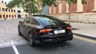 07 2017 Audi S7 450hp, V8 4 0TT black on black   launch, walkaround, interior, exterior