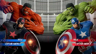 Red Hulk & Black Captain America VS Hulk & Captain America - Marvel vs Capcom Infinite