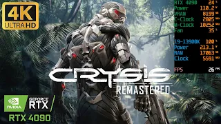 Crysis Remastered | 4K Gameplay benchmark | Max Setting (RTX On) | RTX 4090 and i9-13900k