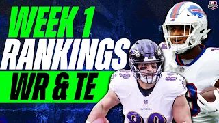 2022 Fantasy Football RANKINGS - TOP 36 Wide Receivers for Week 1 - TOP 12 Tight Ends for Week 1