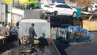 south korean used hydrogen bus .junkyard in korea