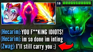 This guy has a Mental Breakdown and starts inting me... so I carry the game 4v5