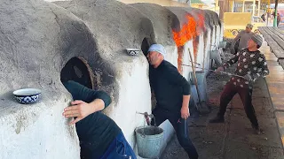 5000 Лепешки в 8 тандырах | Разжечь огонь 100 тандыров в день | Узбекская кухня