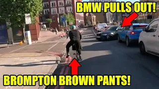 BMW vs Bromton Cyclist Near Miss - Who's at Fault?