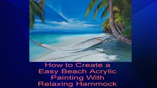 How to Create Beach Seascape With Relaxing Hammock 🌊⛱️#jesmine # viralyoutubevideo #acrylicpainting