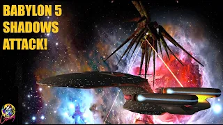 Babylon 5 Shadows ATTACK Enterprise D & Fleet - Star Trek Starship Battles PART 1