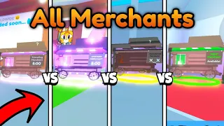 Traveling Merchant VS Mystery Merchant VS Abandoned Merchant VS Super Merchant! | Roblox