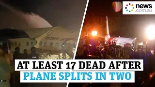 At least 17 dead after plane splits in two in India