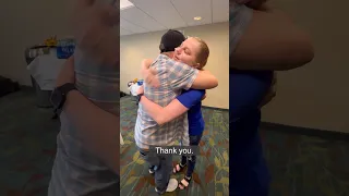 Heart transplant recipient meets donor’s family for first time.