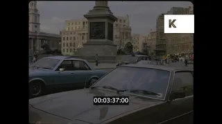 Drive in Early 1980s London, Trafalgar Square, Whitehall, 35mm