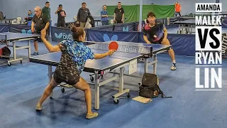 Ryan Lin (2170) vs Amanda Malek (2164) // LATTA Butterfly Open U2350 Quarterfinal March 2023