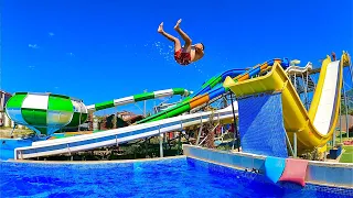 Water Slides at Trend Aqua Park in Tekirdağ, Türkiye