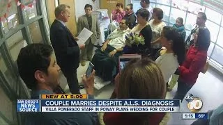 Man stricken with ALS marries longtime girlfriend in hospital ceremony