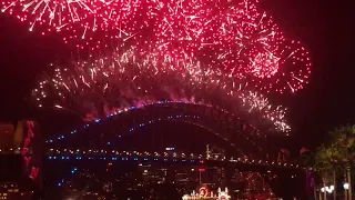 New Year's Eve Fireworks Light Up Sydney Harbour Bridge