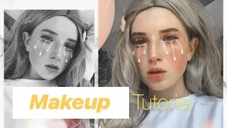 MAKEUP TUTORIAL/МАКИЯЖ НА ХЭЛЛОУИН//КРЕАТИВНЫЙ МАКИЯЖ/СЛЕЗЫ ♡