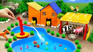 DIY Farm Diorama with house cow, barn | mini hand pump supply water for animals #2 HP Mini @DIYFarm