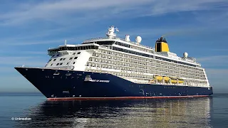 SPIRIT OF DISCOVERY | amazing beautiful maiden call of SAGA cruise ship in Warnemünde (Germany) | 4K