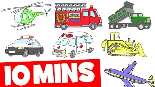 Vehicles Song and More | 10mins Video Collection for Kids