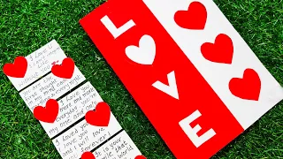 Valentine's Day Card Making Idea l Easy and Beautiful Card for Anniversary l Love Greeting Card