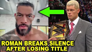 Roman Reigns Breaks Silence After Losing Title to Cody Rhodes at WWE WrestleMania 40 & Did He Retire