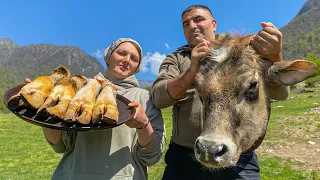 Unforgettable Bull's Head and Hoof Soup | Traditional Khash Dish | Village Food Cooking in Nature