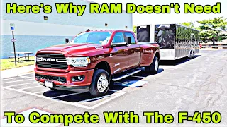 Find Out Why The RAM 3500 Dually Is Better Than The Ford F-450!!! || 6% Grade Tow Test With MPG