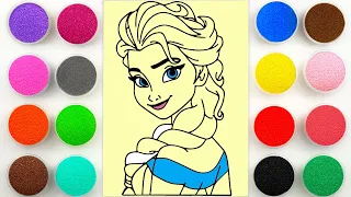 Sand painting Elsa from Frozen for kids and toddlers