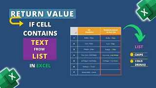 How to Return Value in Excel If Cell Contains Text from List