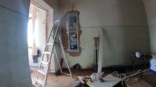 Old electrical panel replacement with new fuse box time-lapse