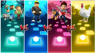 Chicken Song vs Paw Patrol vs Roblox vs Minecraft - Tiles Hop EDM RUSH