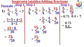 Lesson 9 | ISUGEYNTA JAJABYADA/ADDING FRACTIONS