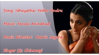 Idhayathai Yedho Ondru FEMALE - Yennai Arindhaal Karaoke tamil song with Lyric | HQ HD |