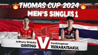 THOMAS CUP 2024 Anthony Sinisuka Ginting (INA) [7] vs. Teeraratsakul (THA)