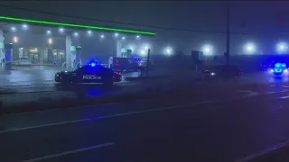 Man shot the run over by car at East Point gas station