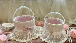 DIY Elegant French Shabby Chic Inspired basket /Flower basket