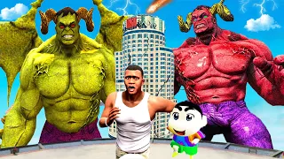 GIANT FLYING GOD HULK DEFEATED GIANT RED HULK IN GTA5 || GTA5 AVENGERS