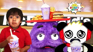 Ryan's World & Combo Panda Tries Grimace Shake Trend in Real Life! - Tag with Ryan New Update