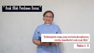 Renungan (Matius 5 : 9)|Pendeta Suryani Siregar, S.Th, MM |"Anak Allah Pembawa Damai."