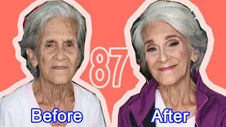 87 YEAR OLD GRANDMOTHER MAKEUP TRANSFORMATION }THE |POWER OF MAKEUP