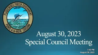 August 30, 2023 Special Council Meeting