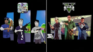 Dude Theft Wars vs GTA 5 Characters !!! 🤔🤔🤔